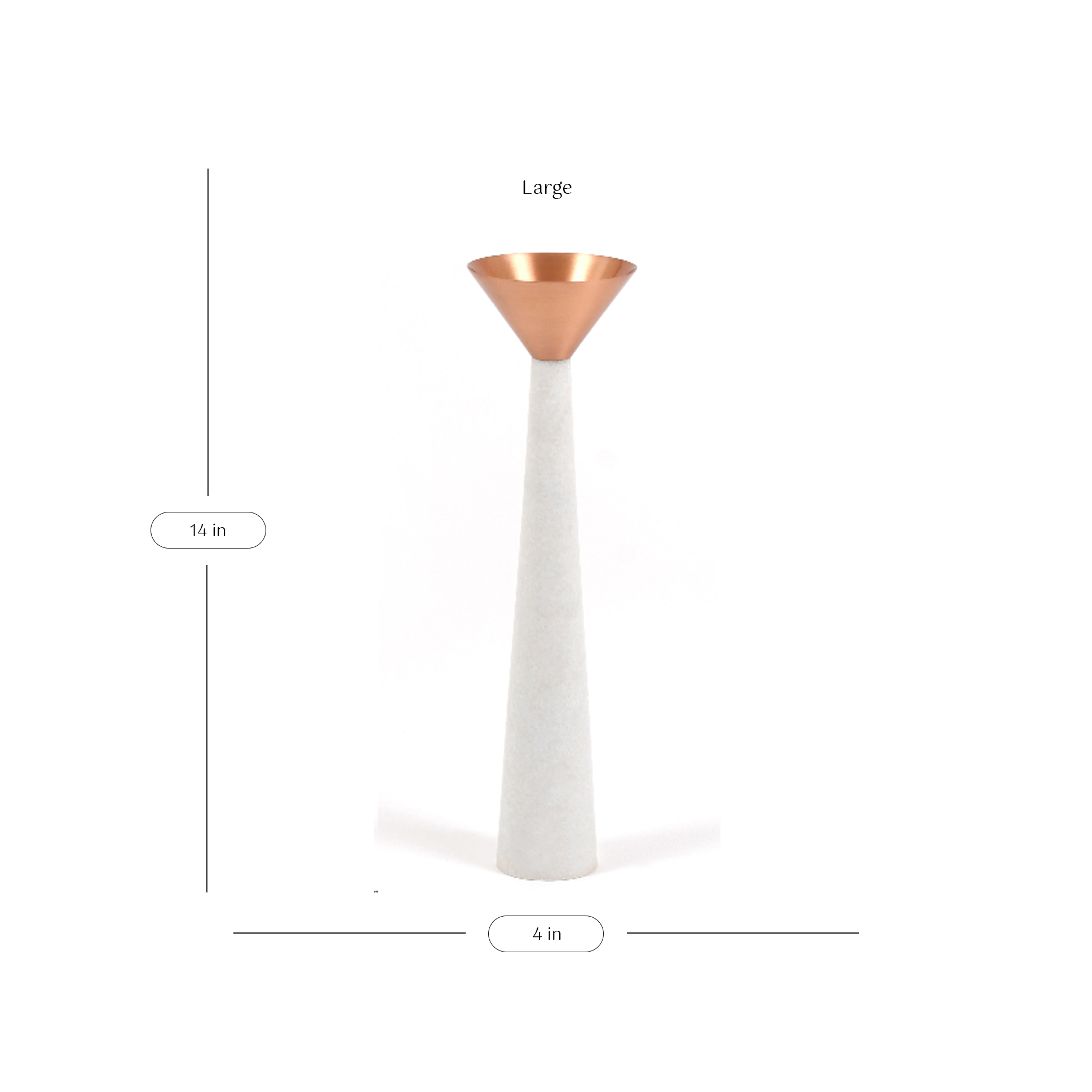 Cu Stone Candlestand White