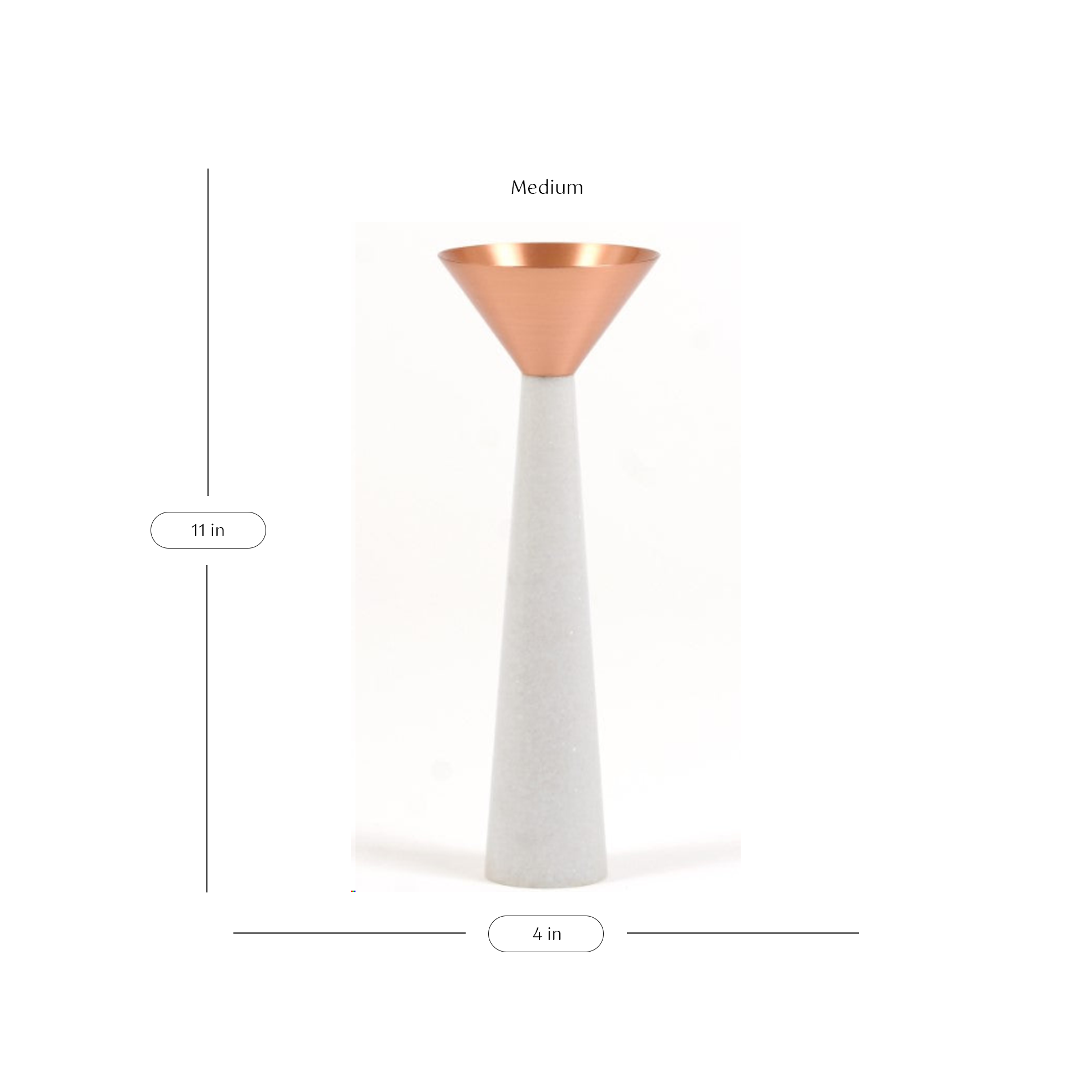 Cu Stone Candlestand White