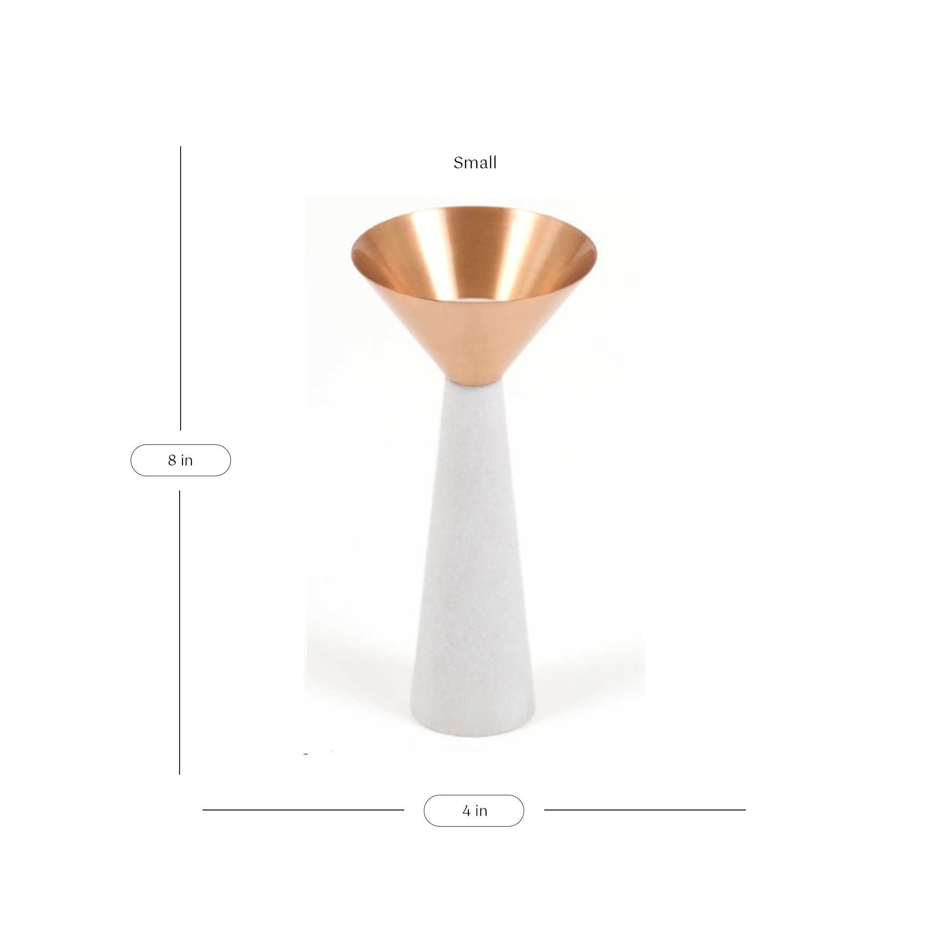 Cu Stone Candlestand White