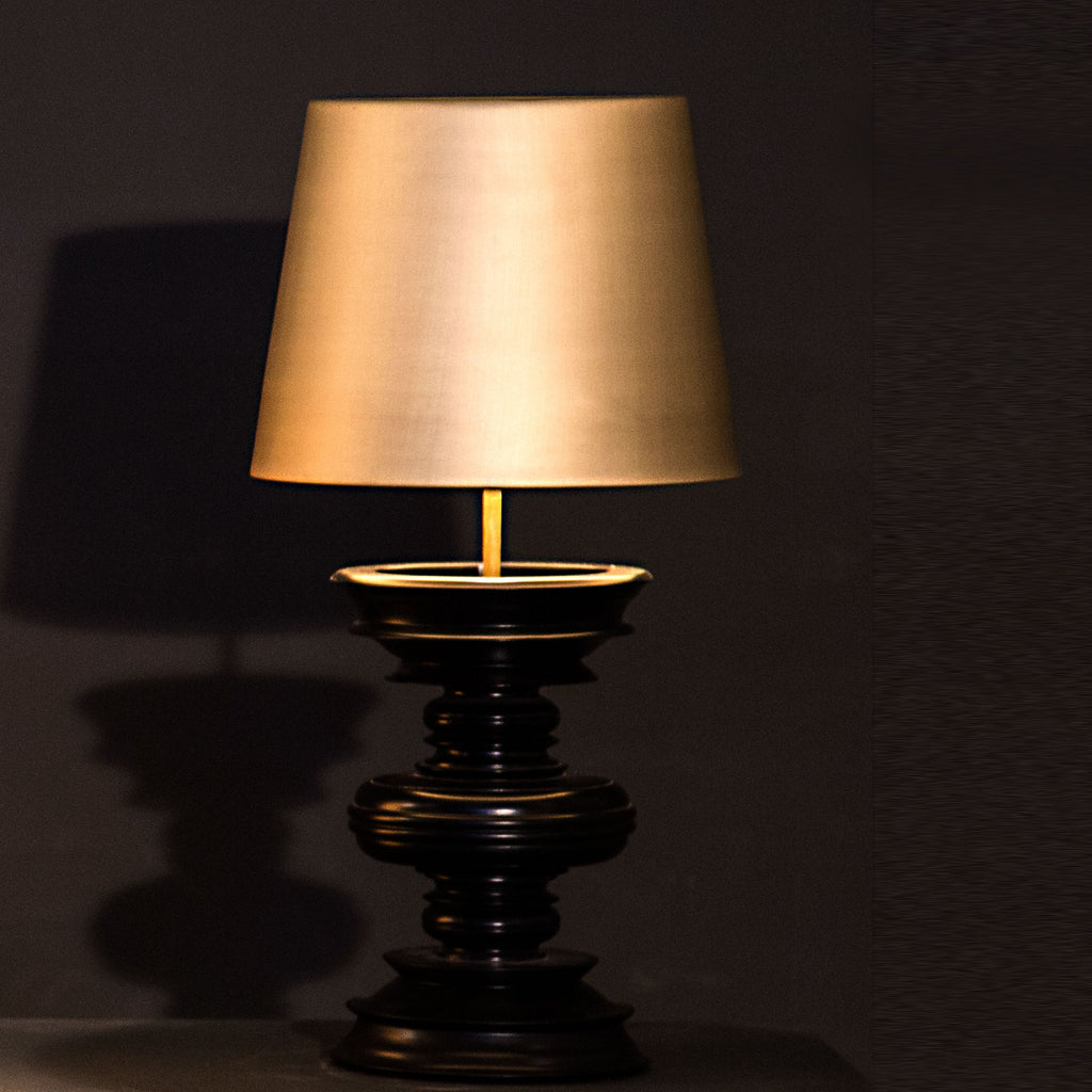 TANGA TABLE LAMP, Matte Antique Brass Finish on Metal Body with Crystal  Ball and Disc, Hardback Sh - table lamps